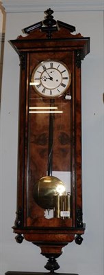 Lot 1151 - A Vienna type walnut veneer double weight driven wall clock, circa 1890