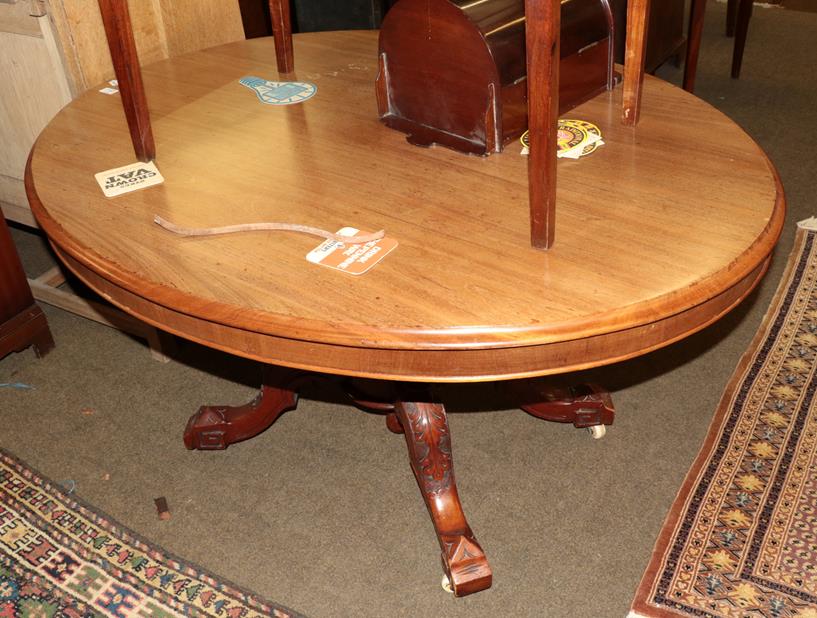 Lot 1167 - A Victorian mahogany oval breakfast table, 135cm by 105cm by 73cm high