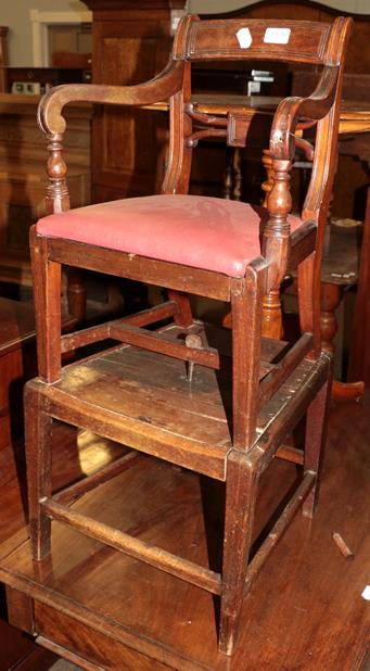 Lot 1176 - A 19th century child's highchair on stand