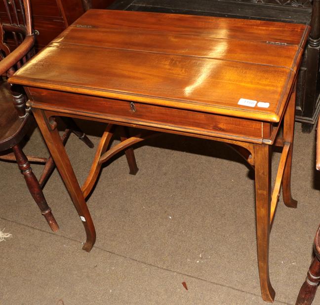 Lot 1188 - A Victorian style fold-over stationary/writing desk