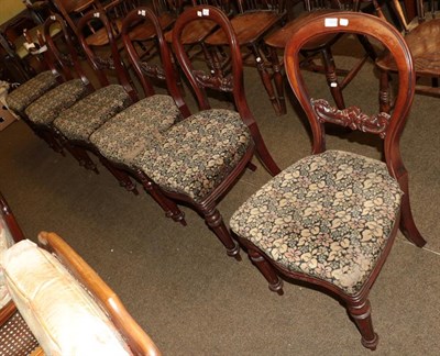 Lot 1204 - A set of six Victorian mahogany balloon back dining chairs