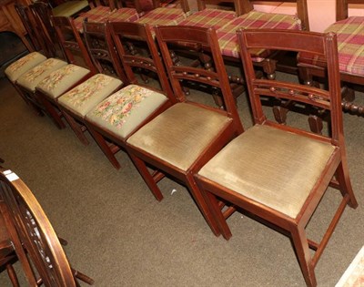 Lot 1206 - Seven mixed mahogany dining chairs