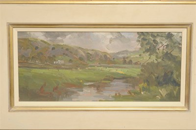 Lot 1038 - Angus Bernard Rands (1922-1985) "Kilnsey Crag, Wharfedale" Inscribed verso, oil on board, 26cm...