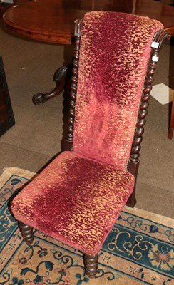 Lot 1215 - A Victorian rosewood bedroom chair