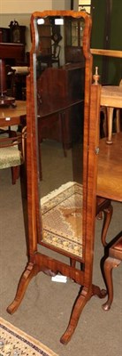 Lot 1223 - A walnut cheval mirror