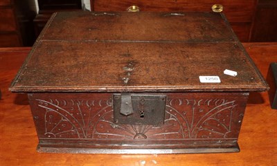 Lot 1250 - An 18th century oak bible box