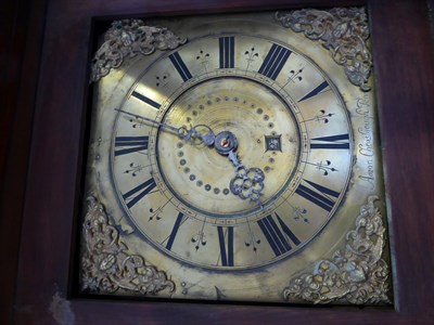 Lot 1260 - A stained pine thirty hour long case clock, the square brass dial inscribed below six Aaron...