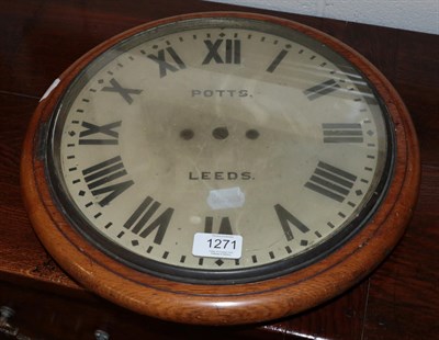 Lot 1271 - * A Victorian clock face 'Potts of Leeds' named, Roman dial, 30.5cm diameter