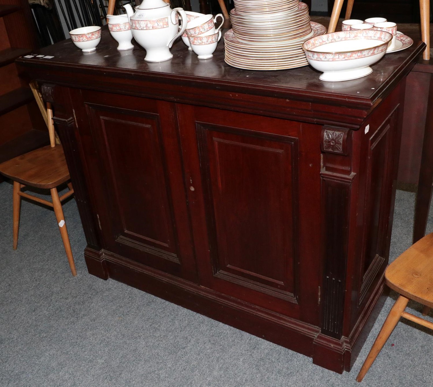 Lot 1277 - * A Victorian mahogany sideboard/cabinet