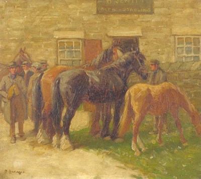 Lot 1048 - John Atkinson (1863-1924) The Horsemarket Signed, oil on canvas, 36cm by 41cm