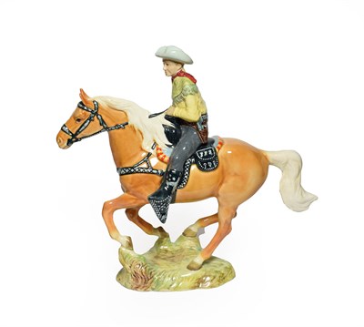 Lot 9 - Beswick Canadian Mounted Cowboy, model No. 1377, palomino gloss (a.f.)