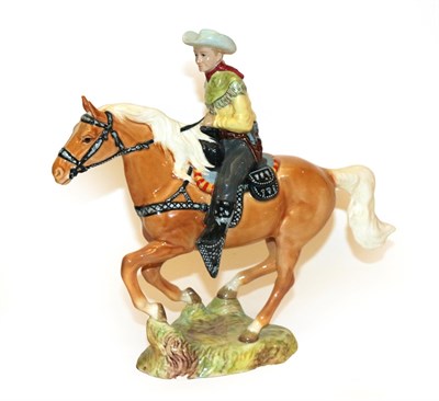 Lot 9 - Beswick Canadian Mounted Cowboy, model No. 1377, palomino gloss (a.f.)