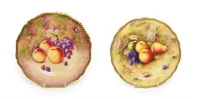 Lot 6 - A Royal Worcester Porcelain Plate, by Albert Shuck, 1925, painted with a still life of fruit on...