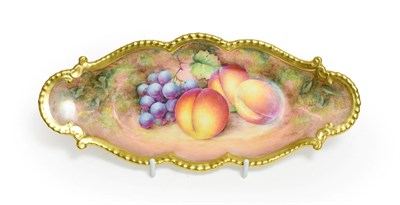 Lot 10 - A Royal Worcester Porcelain Dish, by Alan Telford, 2nd half 20th century, painted with a still life