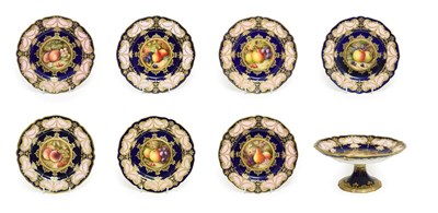 Lot 12 - A Composite Royal Worcester Porcelain Dessert Service, by Richard Sebright, William Bee and...