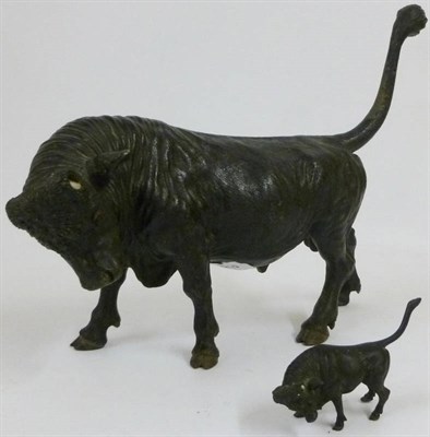 Lot 1052 - A Cold Painted Bronze Figure of an Angry Bull, perhaps Bergmann, Vienna, circa 1890, the...