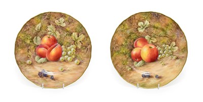Lot 14 - A Pair of Royal Worcester Porcelain Large Plates, by Peter Love, 2nd half 20th century, painted...