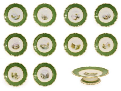 Lot 17 - A Royal Worcester Porcelain Topographical Dessert Service, by Harry Davis, 1900, painted with named