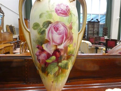 Lot 27 - A Royal Worcester Porcelain Vase and Cover, by Frank Roberts, 1909, of slender baluster form...