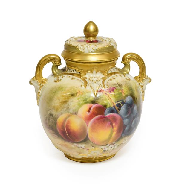 Lot 33 - A Royal Worcester Porcelain Vase and Cover, by William Ricketts, 1922, of ovoid form with...