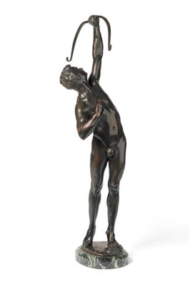 Lot 1054 - Joseph Uphues (German, 1850-1912): A Bronze Figure "Hercules and the Stymphalian Bird", circa 1900