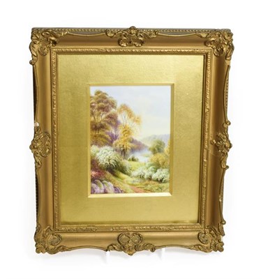 Lot 34 - A Royal Worcester Porcelain Plaque, by Raymond Rushton, 1919, painted with ''The Severn near...