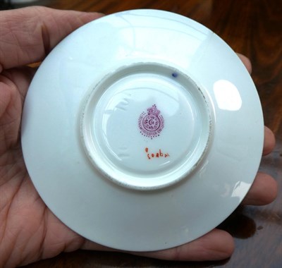 Lot 37 - A Royal Worcester Porcelain Miniature Coffee Cup and Saucer, by Harry Stinton, 1912/13, painted...