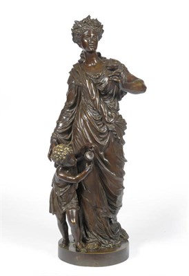 Lot 1056 - French School, 19th century: A Large Bronze Group after the Antique, of a Young Woman and...