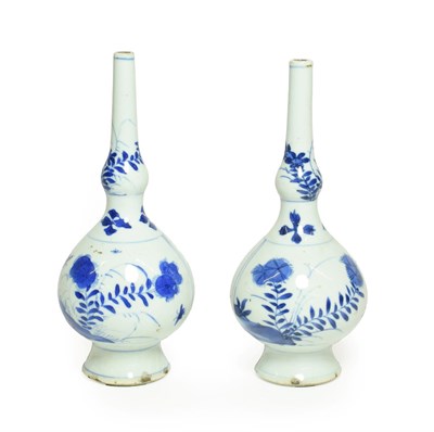 Lot 55 - A Pair of Chinese Porcelain Water Droppers, Kangxi, after Persian metalware originals, painted...