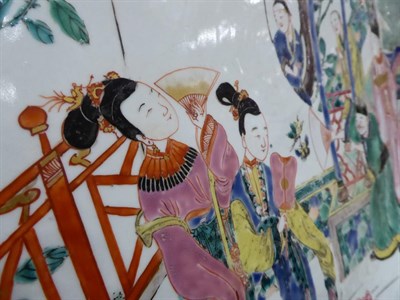 Lot 63 - A Chinese Porcelain Charger, Yongzheng, painted in famille rose enamels with figures in a...