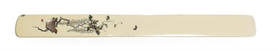 Lot 69 - A Japanese Shibayama and Ivory Paper Knife, circa 1900, the handle inlaid in various materials with