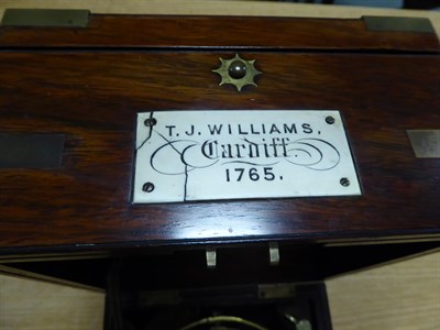 Lot 73 - A Rosewood Two Day Marine Chronometer, signed T.J.Williams, 2 Bute Docks, Cardiff, No.1765,...