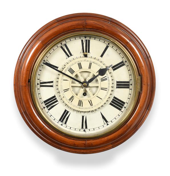 Lot 80 - An Unusual Mahogany Night Watchman's Wall Timepiece, 19th century, side and bottom doors,...