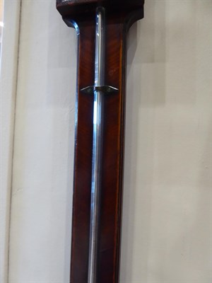 Lot 91 - A George III Mahogany Stick Barometer, signed J.Hillum, 109 Bishopsgate St Within London, circa...