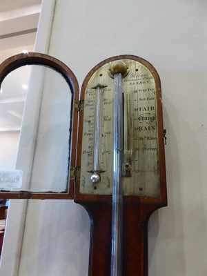 Lot 91 - A George III Mahogany Stick Barometer, signed J.Hillum, 109 Bishopsgate St Within London, circa...
