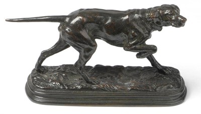 Lot 1061 - After Alfred Dubucand (French, 1828-1894): A Bronze Model of a Pointer, 19th century, standing...