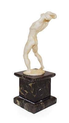 Lot 136 - An Ivory Figure of a Youth, probably German, 1920/30, standing with arched back and arms about...