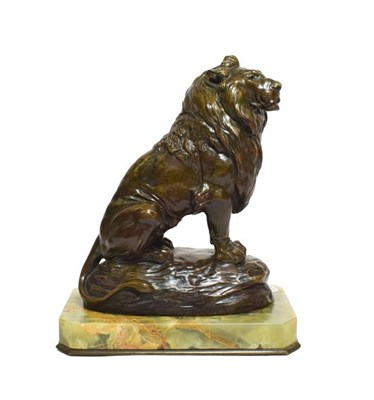 Lot 142 - Clovis-Edmund Masson (1838-1913): Lion Assis, bronze, signed C Masson, inscribed Susse S.es Ed...
