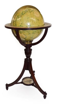 Lot 157 - A Smith's 12'' Terrestrial Library Globe, circa 1846, with hand-coloured engraved gores,...