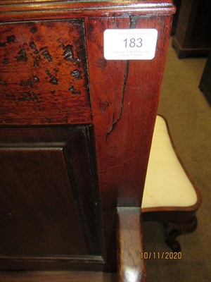 Lot 183 - A George III Joined Oak Settle, late 18th century, the back support with five fielded panels...
