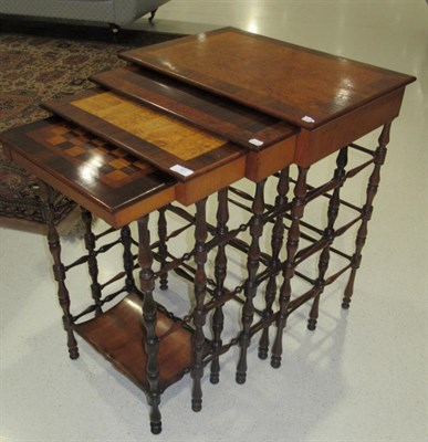 Lot 191 - A Nest of Regency Specimen Wood Quartetto Tables, in the manner of Gillow, early 19th century,...