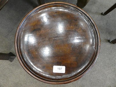 Lot 197 - A George III Mahogany Tripod Table, late 18th century, the circular dished top above a vasiform...