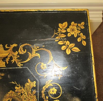 Lot 201 - A Regency Ebonised and Chinoiserie Decorated Occasional Table, early 19th century, the square...