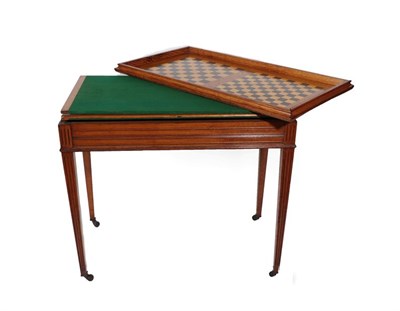 Lot 209 - A Late 19th Century Oak Gaming Table, with removable cover, the verso with two gaming boards...