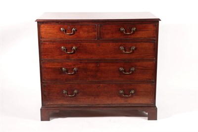 Lot 223 - A George III Mahogany Straight Front Chest, 3rd quarter 18th century, the moulded top above two...