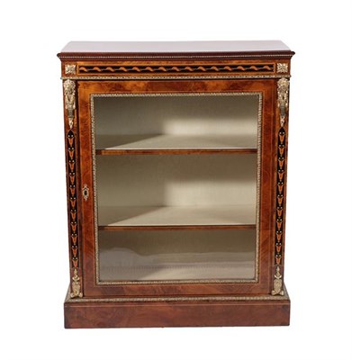 Lot 224 - A Victorian Figured Walnut, Marquetry Inlaid and Gilt Metal Mounted Pier Cabinet, circa 1870,...