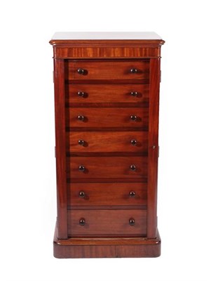 Lot 226 - A Victorian Mahogany Wellington Chest, 3rd quarter 19th century, the moulded top above a plain...