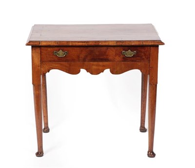Lot 233 - A George I Walnut and Crossbanded Side Table, early 18th century, the moulded top above a...