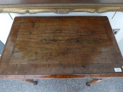 Lot 233 - A George I Walnut and Crossbanded Side Table, early 18th century, the moulded top above a...