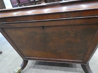 Lot 238 - A Regency Mahogany Sarcophagus Cellaret, early 19th century, the moulded hinged lid enclosing a...